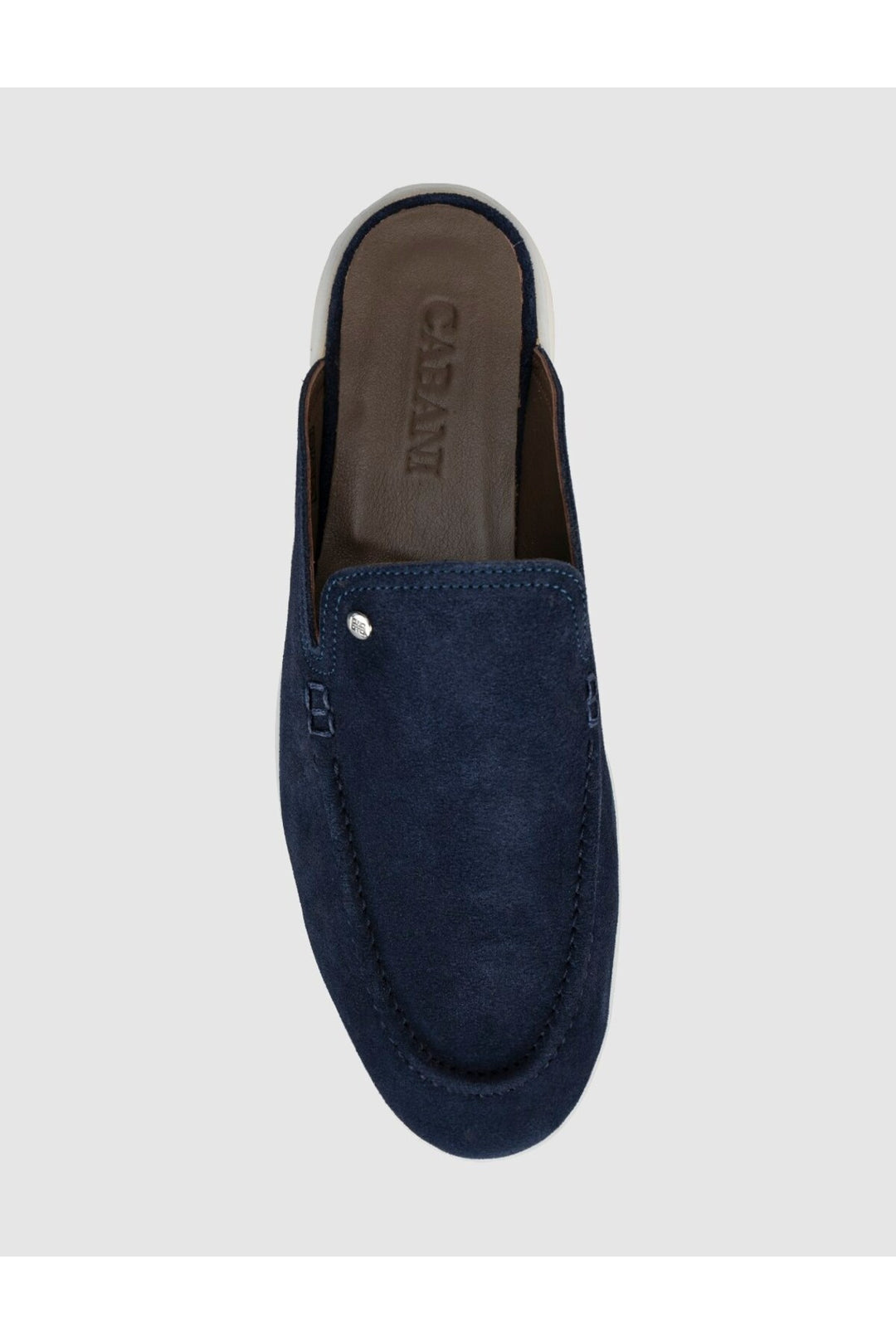Cabani Shoes Mocassins pour hommes en cuir véritable bleu marine avec accessoires en métal. - Bleu marine