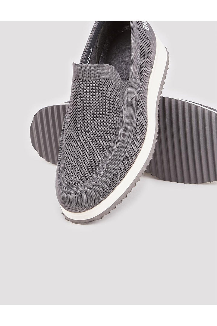 Cabani Shoes Chaussures de ville pour hommes en tricot gris avec semelle prête. - Gris