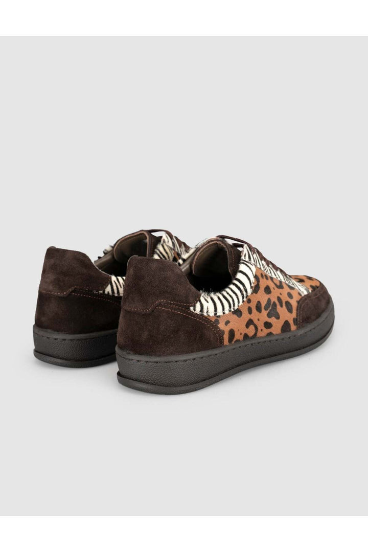 Cabani Shoes Baskets en cuir suédé à motif léopard pour femme - Multicolore