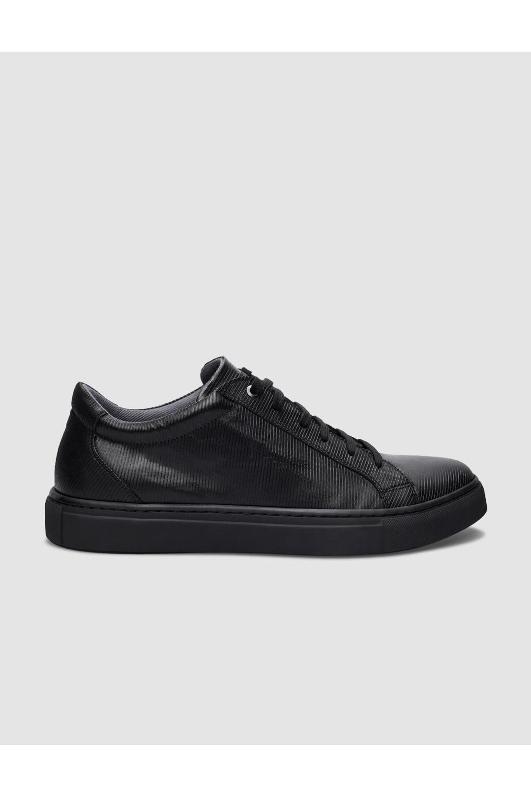 Cabani Shoes % 100 Cuir véritable Baskets pour hommes noires à lacets - Noir
