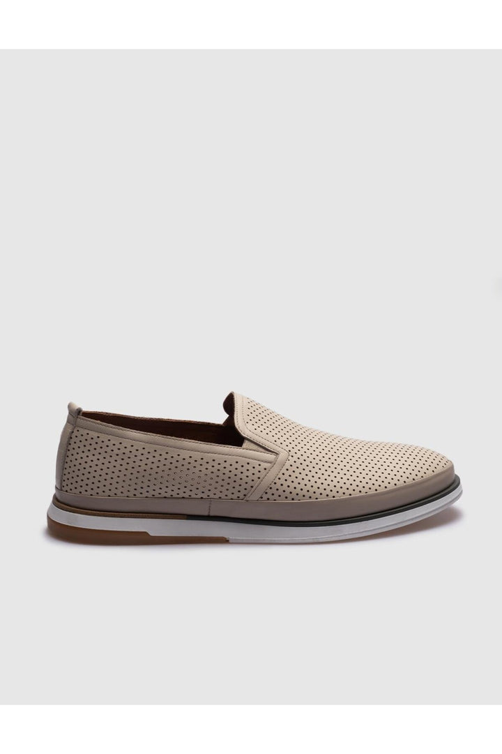 Cabani Shoes Chaussures de ville pour hommes en cuir véritable beige - Multicolore