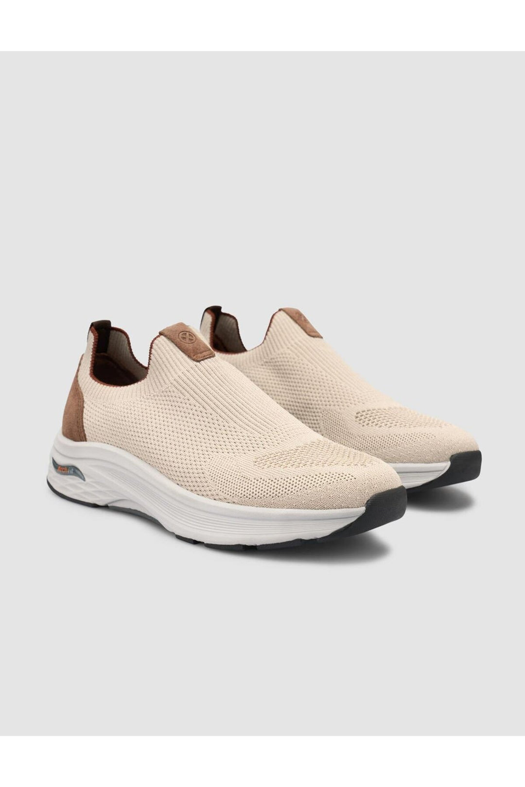Cabani Shoes Baskets de sport pour hommes en tricot beige - Beige