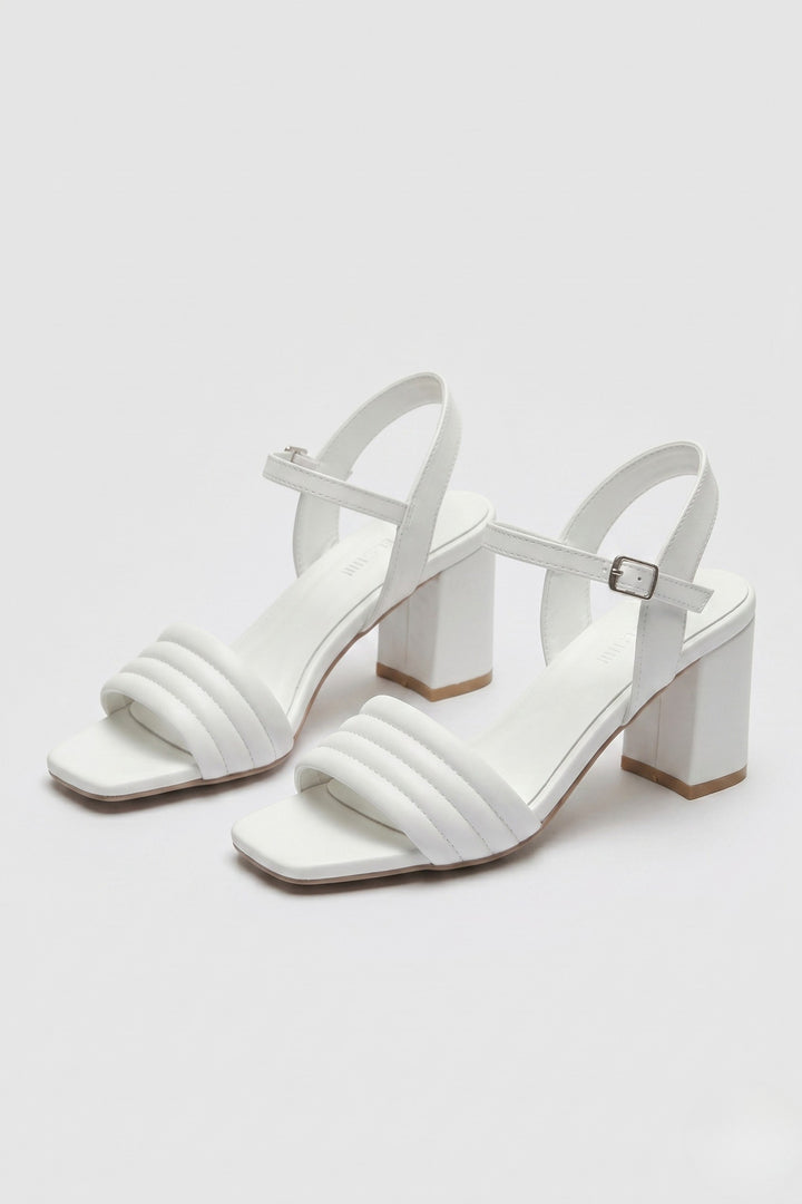 Wavelys PUFFY Sandales pour femmes en cuir élégantes et décontractées. - Blanc