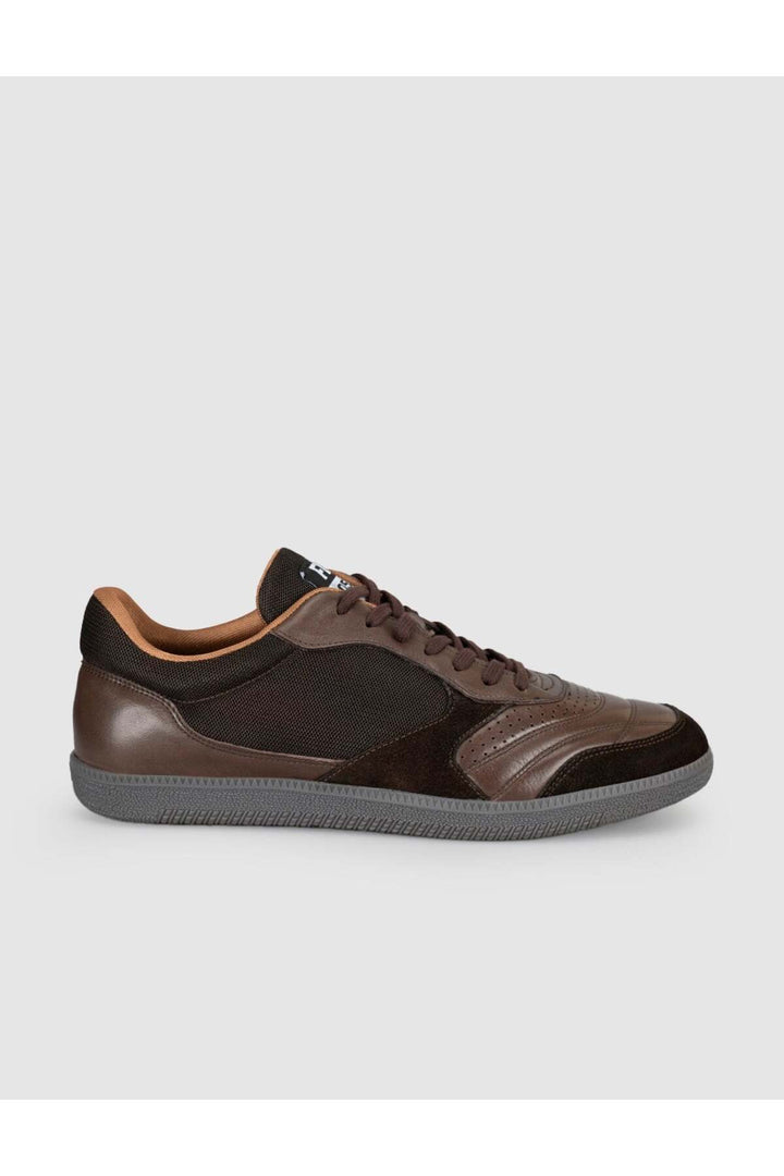 Cabani Shoes Baskets pour hommes en cuir véritable marron - Marron