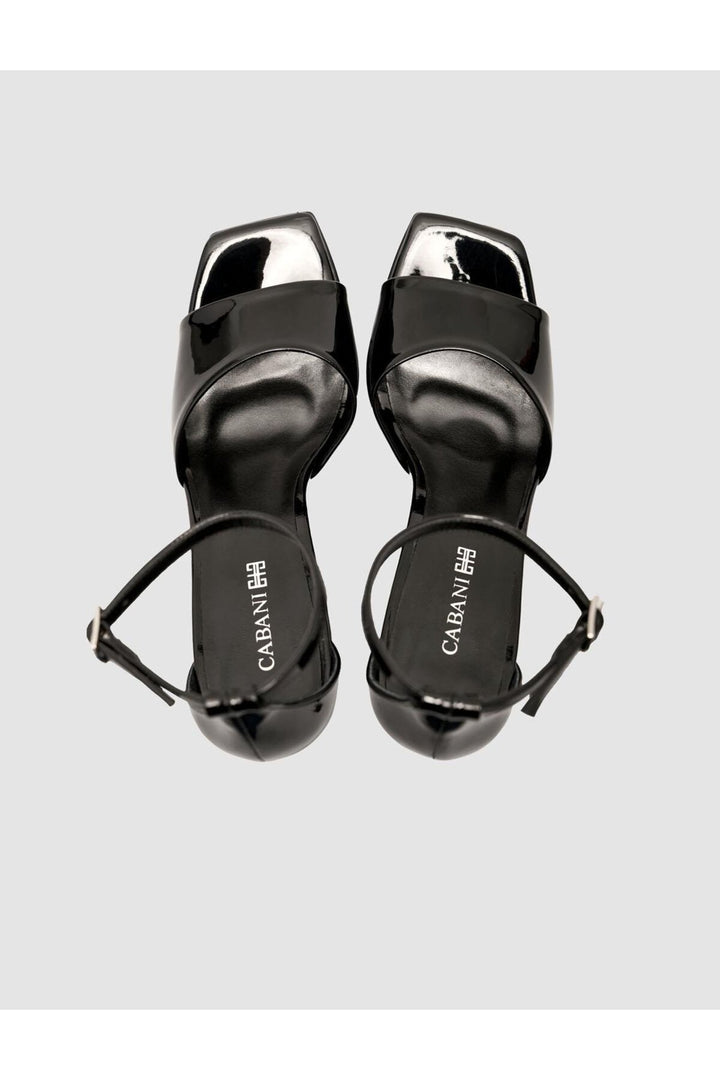 Cabani Shoes Chaussures à talons plateformes noires à lanières pour femmes - Noir