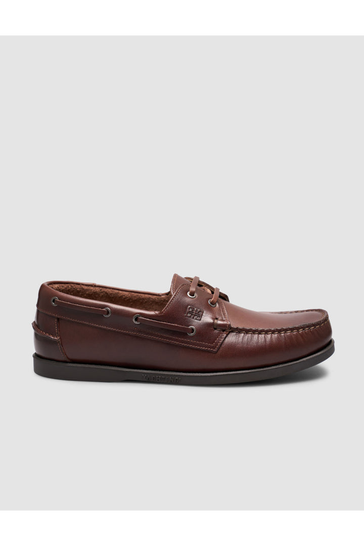 Cabani Shoes Kylavex Chaussures de bateau en cuir véritable marron à lacets pour le quotidien - Marron