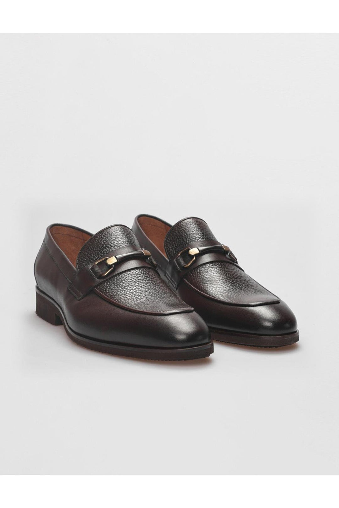 Cabani Shoes Chaussures classiques pour hommes en cuir véritable marron avec boucle - Marron