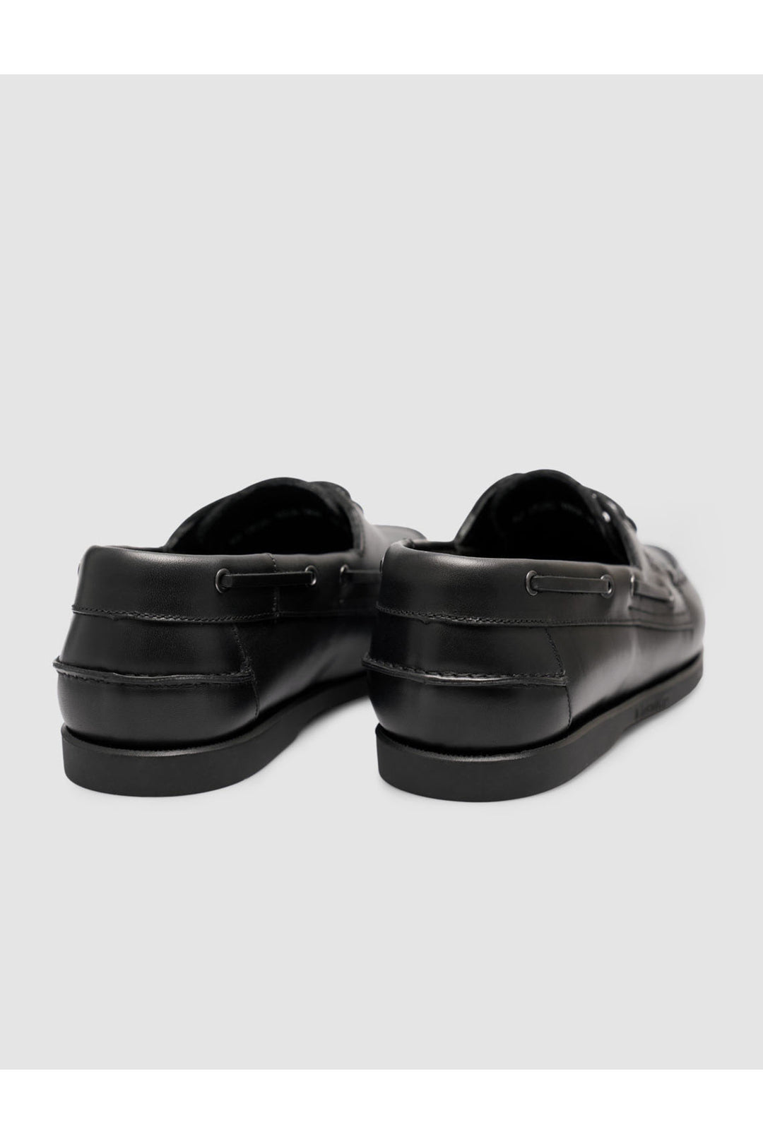 Cabani Shoes Peravia Chaussures de bateau en cuir véritable noir brillant à lacets pour tous les jours - Multicolore