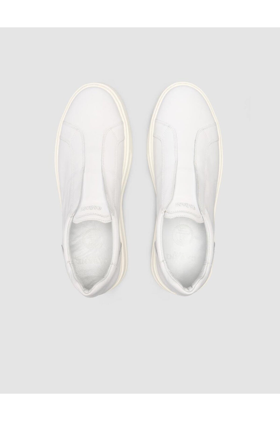Cabani Shoes %100 Cuir véritable Baskets hommes blanches unies - Blanc