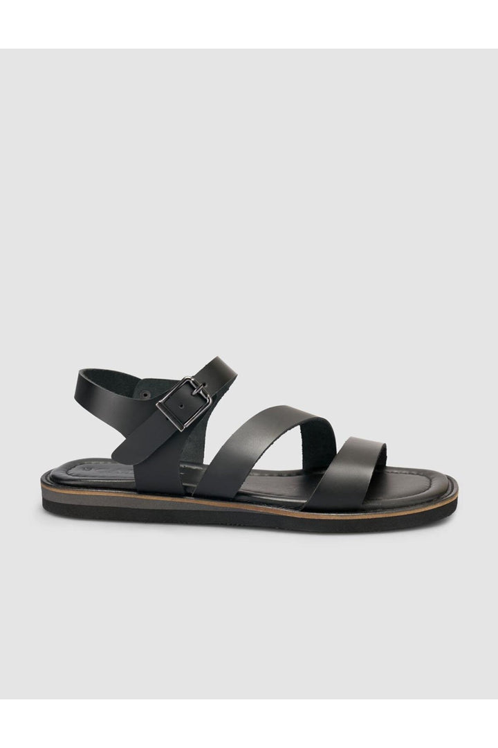 Cabani Shoes %100 Cuir véritable Sandales noires pour femmes - Multicolore
