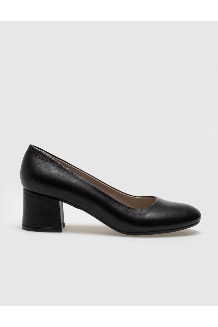 Cabani Shoes Chaussures à talons épais en cuir véritable marron pour femmes - Noir