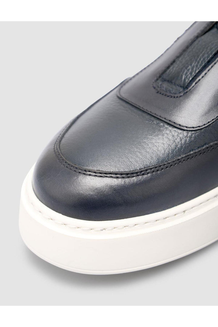 Cabani Shoes %100 Cuir véritable Bleu marine Chaussures de sport pour hommes - Bleu marine