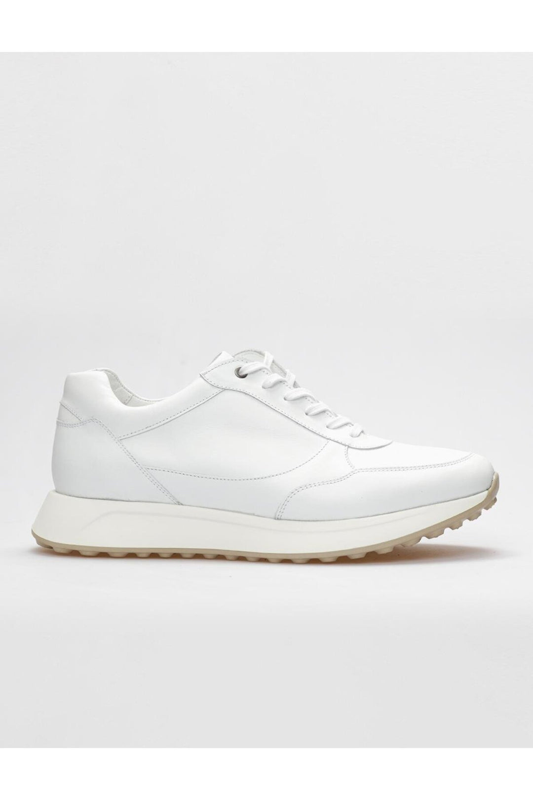 Cabani Shoes Chaussures de sport pour hommes en cuir véritable blanches à lacets - Blanc