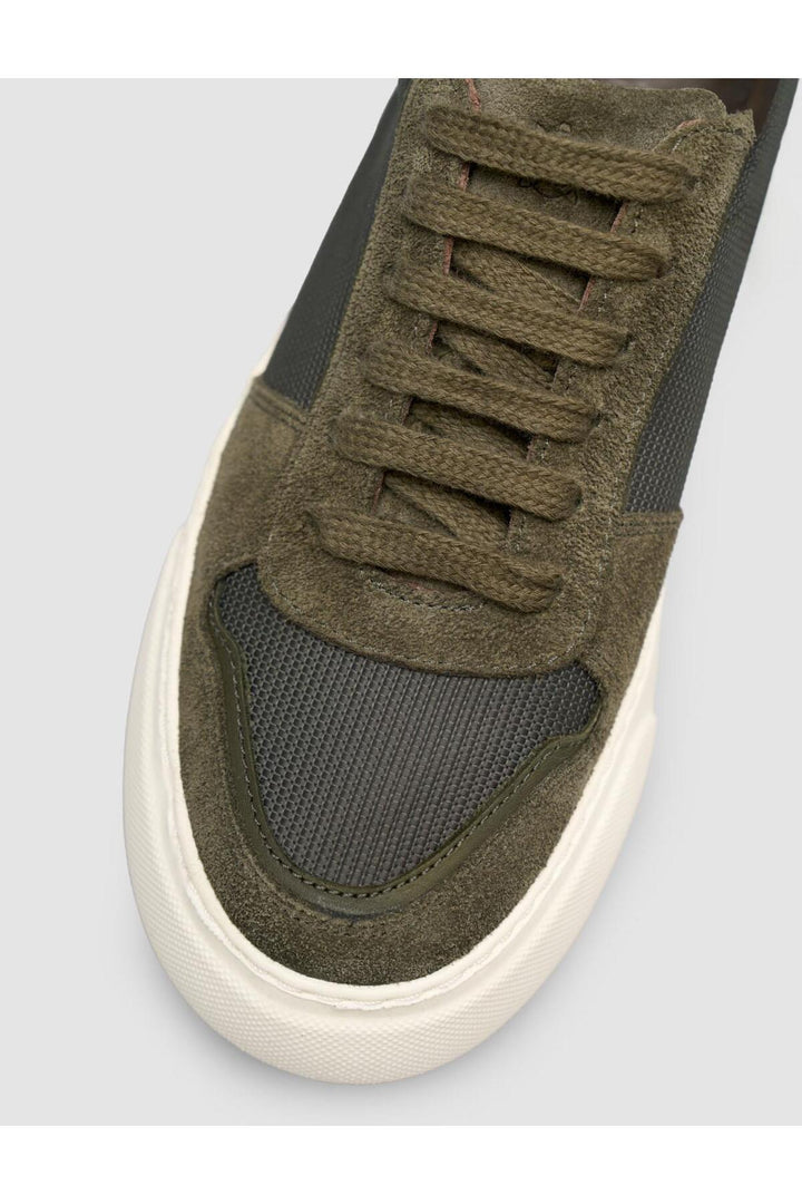 Cabani Shoes Baskets femme en daim avec design en filet kaki - Multicolore