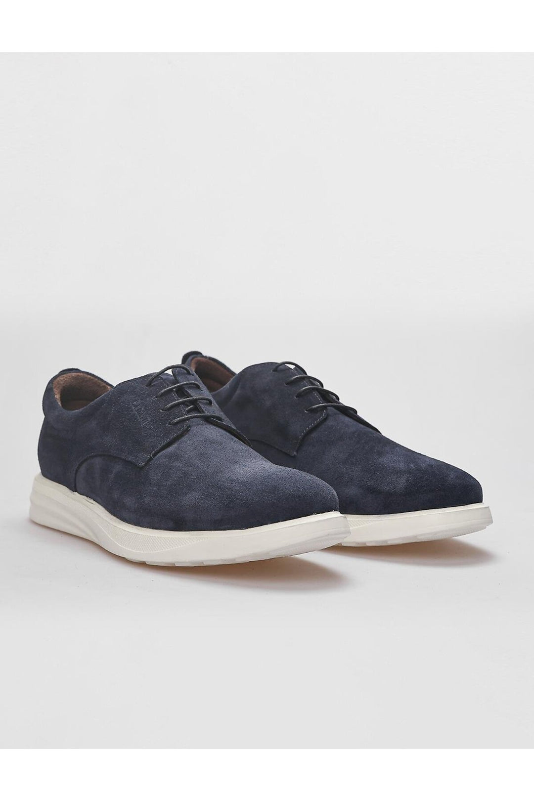 Cabani Shoes Chaussures de ville pour hommes en cuir véritable en suède bleu marine à lacets. - Bleu marine