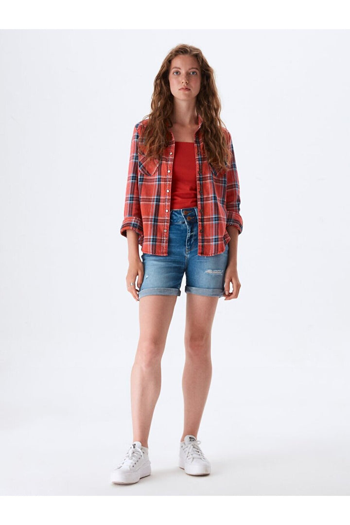 LTB Becky X Short en Jean Taille Moyenne - orta Bleu_