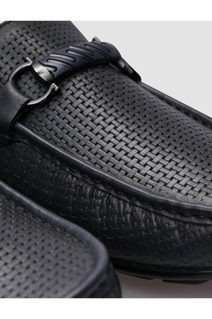 Cabani Shoes Moraza %100 Cuir Véritable Mocassin Homme à Boucle Bleu marine - Bleu marine