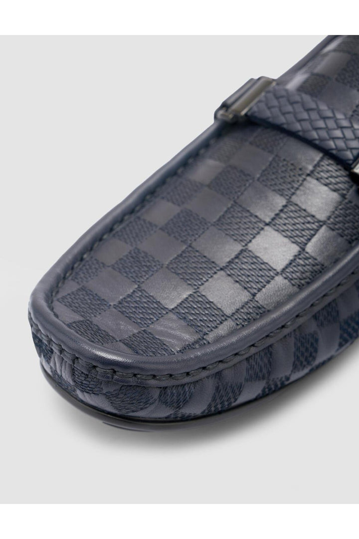 Cabani Shoes %100 Cuir Véritable Mocassins Pour Hommes Détails Boucle Bleu Marine - Bleu marine