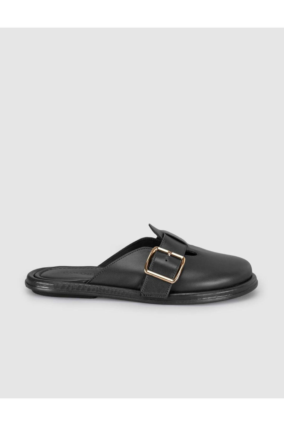 Cabani Shoes Sandales en cuir véritable noires à boucle pour femmes - Multicolore