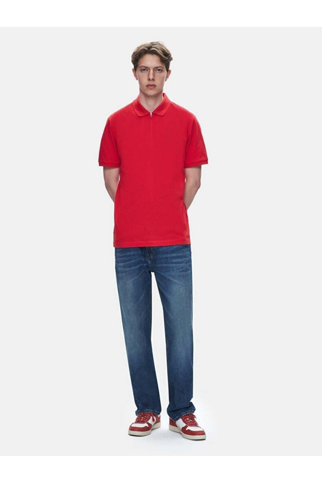 LTB T-shirt classique à manches courtes et col polo rouge pour hommes de Lozoko 1225841886089600