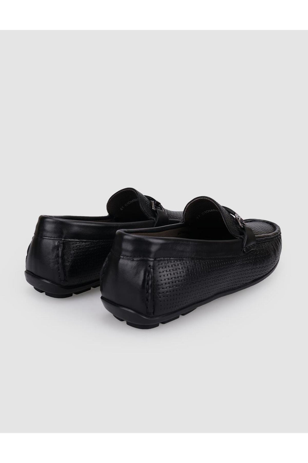 Cabani Shoes %100 Cuir véritable Mocassins pour hommes à boucle noire - Noir