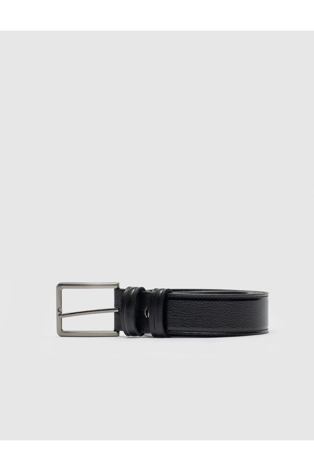 Cabani Shoes Ceinture classique pour homme en cuir véritable noir de 3,5 cm avec couture. - Multicolore