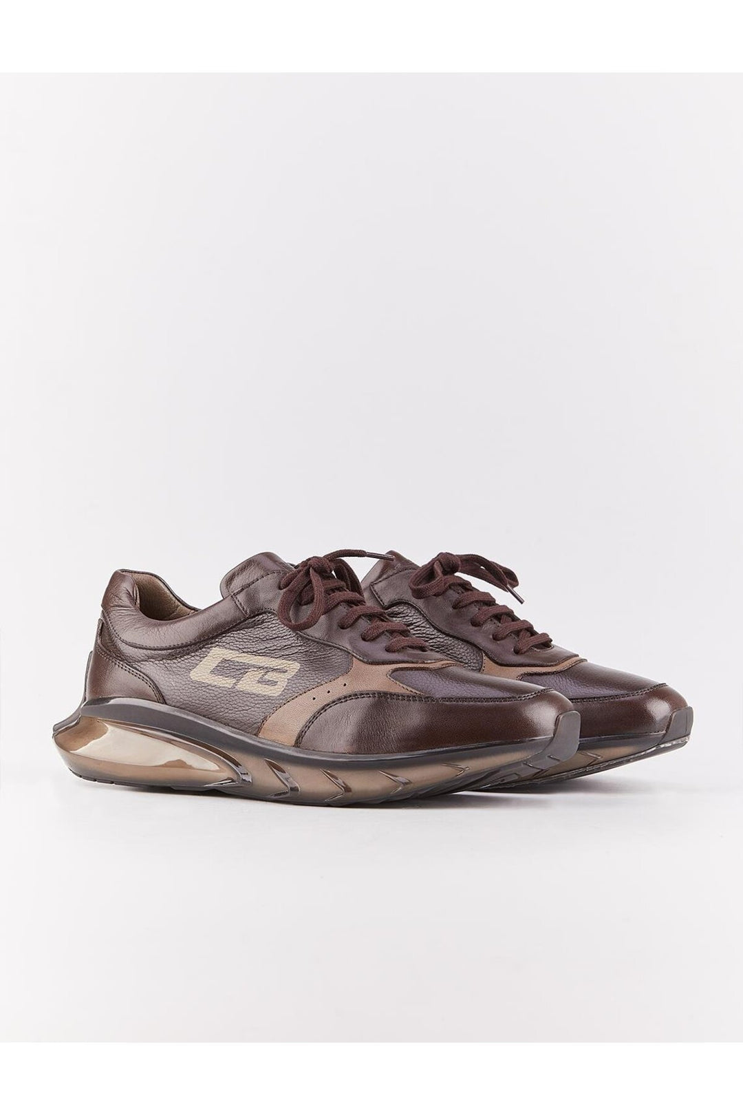 Cabani Shoes Light Eva Semelle Cuir Véritable Marron Lacets Chaussures de Sport pour Homme - Marron