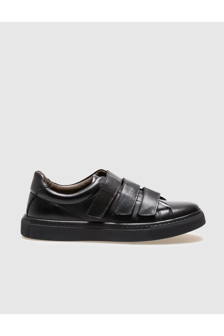 Cabani Shoes Chaussures de sport pour hommes en cuir véritable noir - Noir