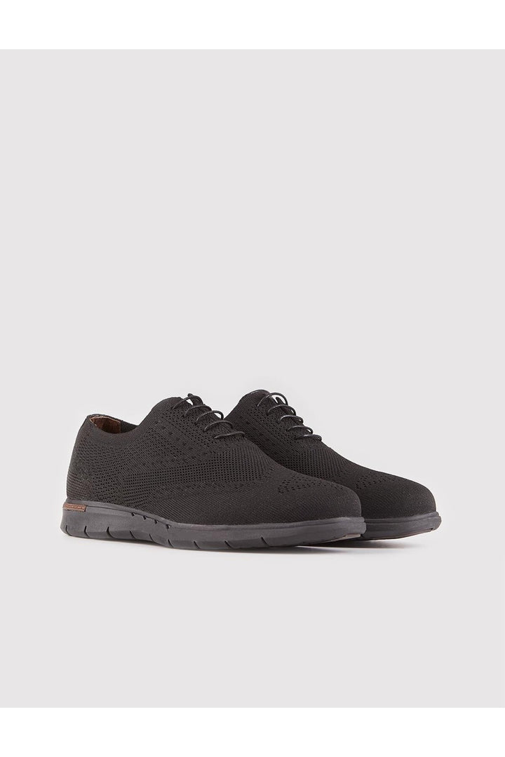 Cabani Shoes Chaussures de ville à lacets pour hommes en tricot noir - Multicolore