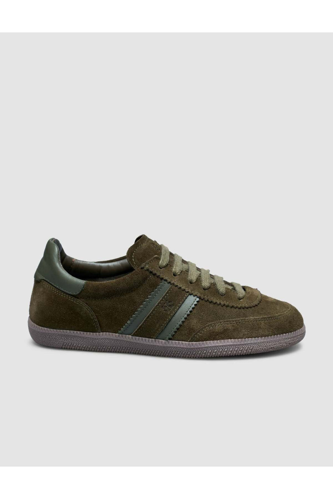 Cabani Shoes Baskets pour femmes en suède vert foncé 100% cuir véritable avec lacets - Multicolore
