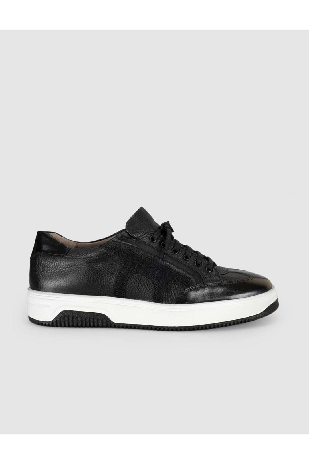 Cabani Shoes Baskets pour hommes en cuir noir premium - Multicolore