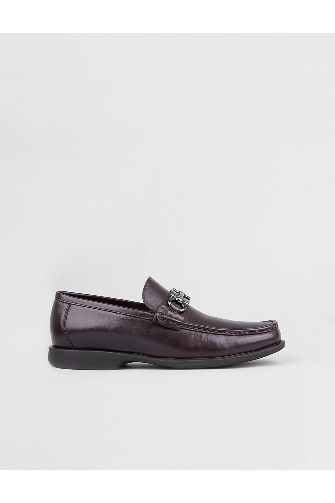 Cabani Shoes Mocassin pour homme en cuir véritable marron avec accessoire de boucle. - Marron
