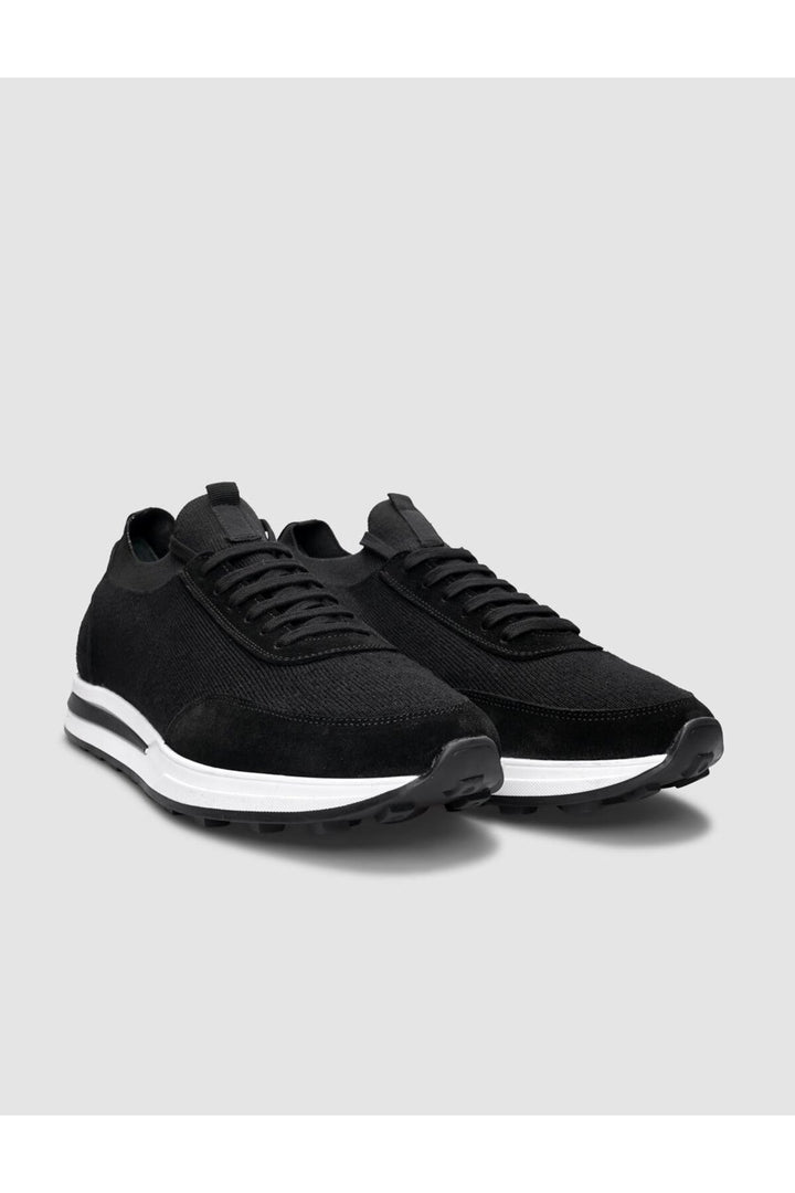Cabani Shoes Baskets pour hommes en tricot noir avec lacets - Noir