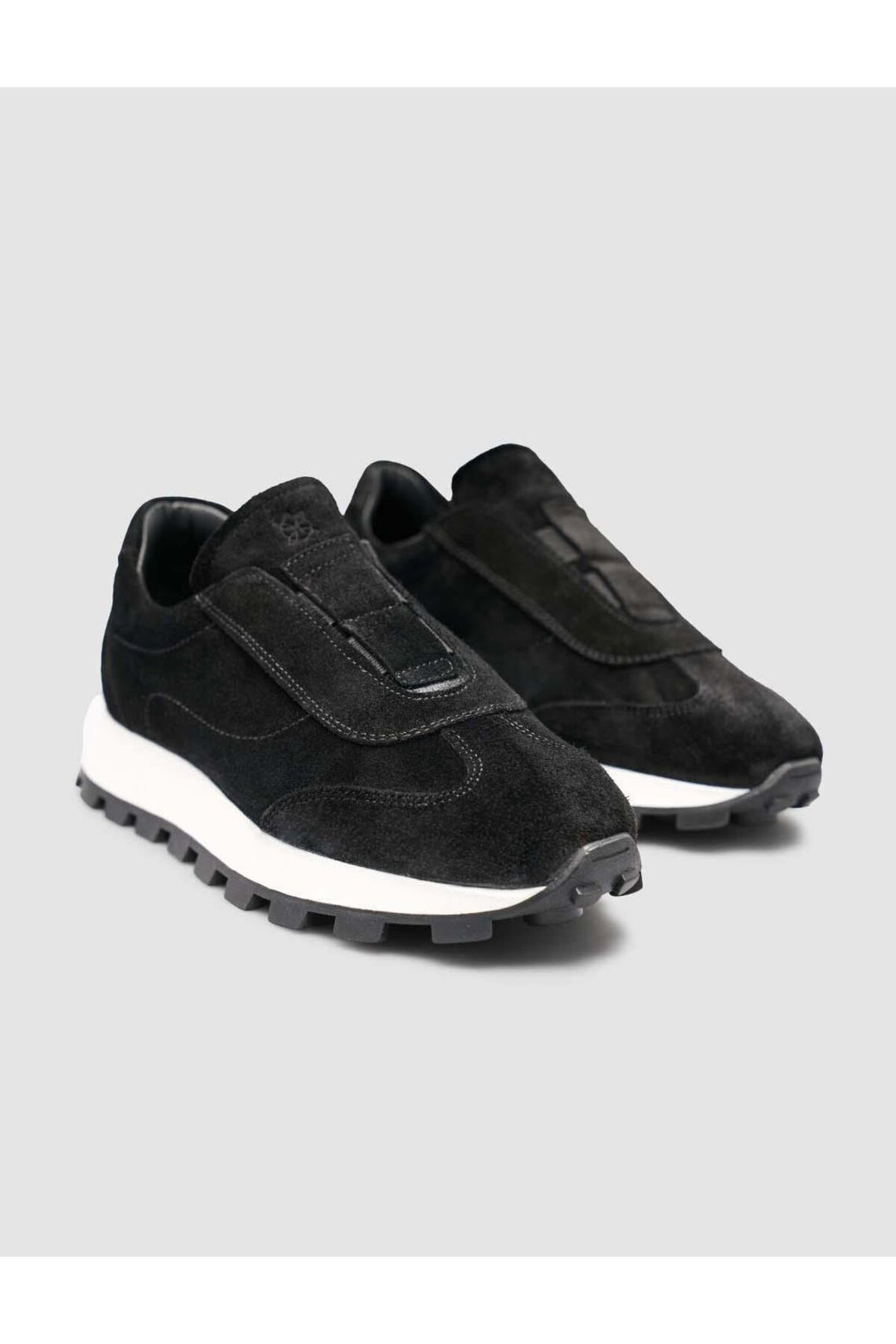 Cabani Shoes Baskets d'hiver pour femmes en cuir suédé véritable, doublées de fourrure noire. - Noir