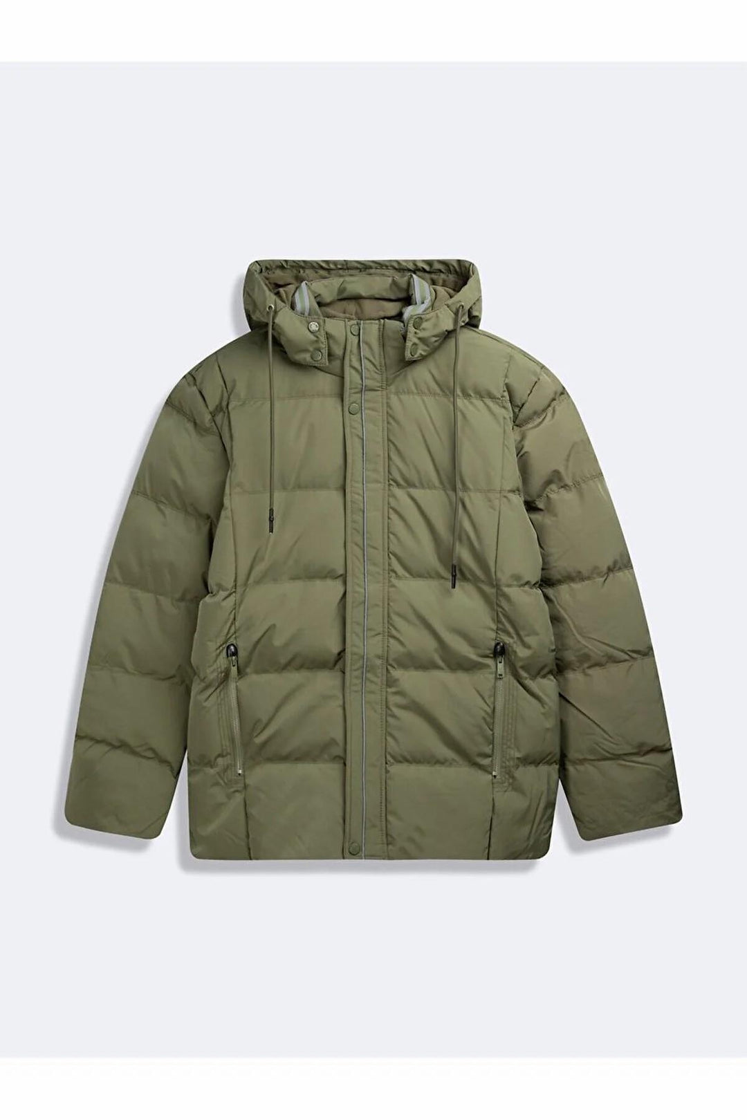LTB Manteau vert gonflable à capuche et manches longues