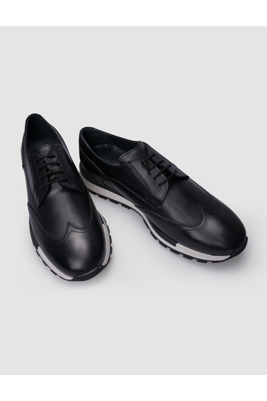 Cabani Shoes Chaussures de ville pour hommes en cuir véritable noir à lacets 100% - Multicolore
