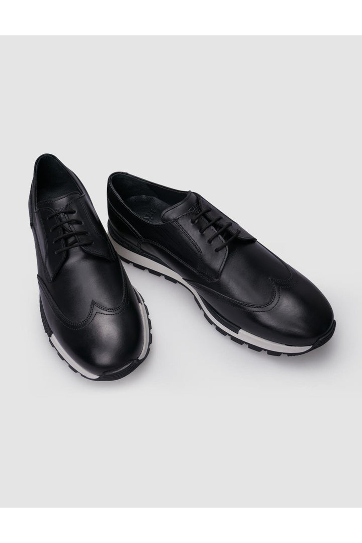 Cabani Shoes Chaussures de ville pour hommes en cuir véritable noir à lacets 100% - Multicolore