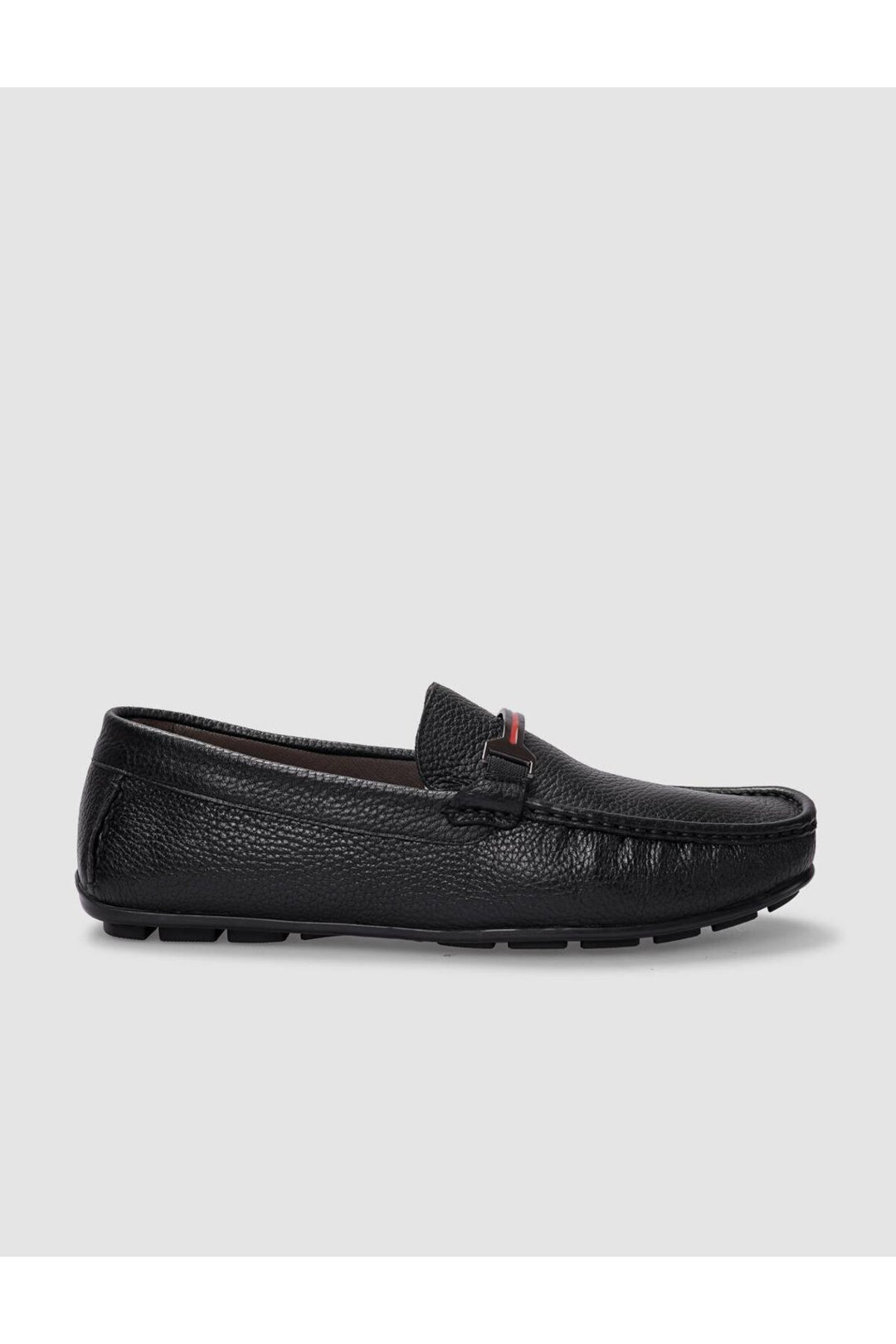 Cabani Shoes Mocassin homme en cuir véritable noir à boucle - Noir
