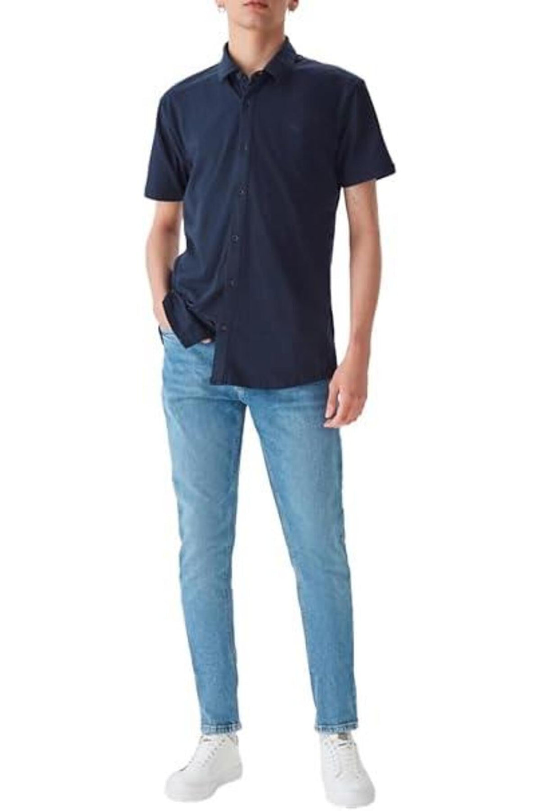 LTB Basıc Slim Fit T-shirt à manches courtes Bleu marine - Bleu marine_301