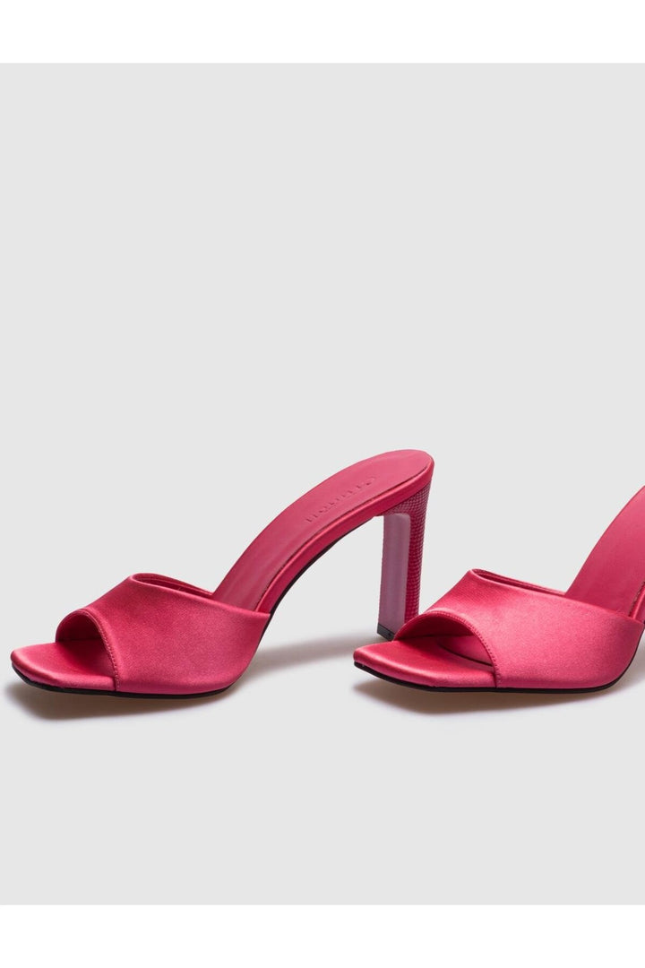 Cabani Shoes Crunell Sandales à talons en satin rose pour femme - Rose