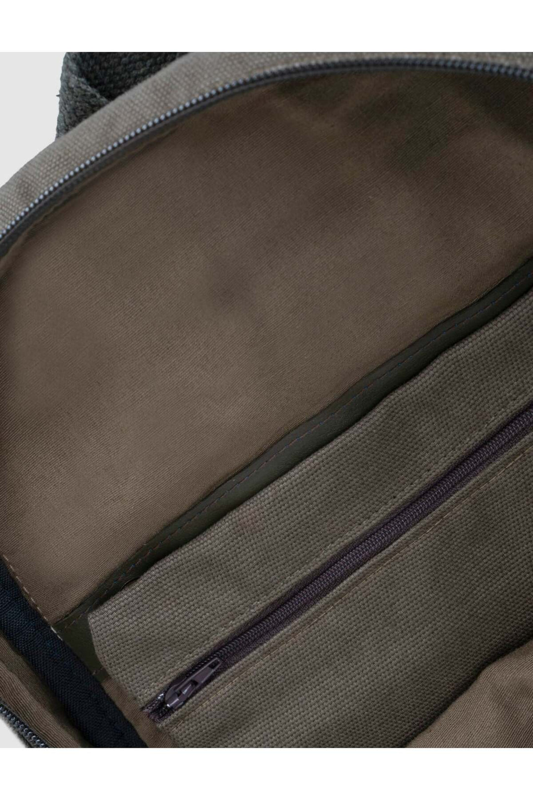 Cabani Shoes Sac à dos unisexe en lin imprimé kaki - Kaki