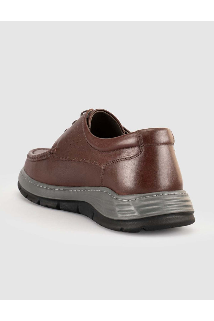 Cabani Shoes Chaussures de sport pour hommes en cuir véritable marron - Multicolore