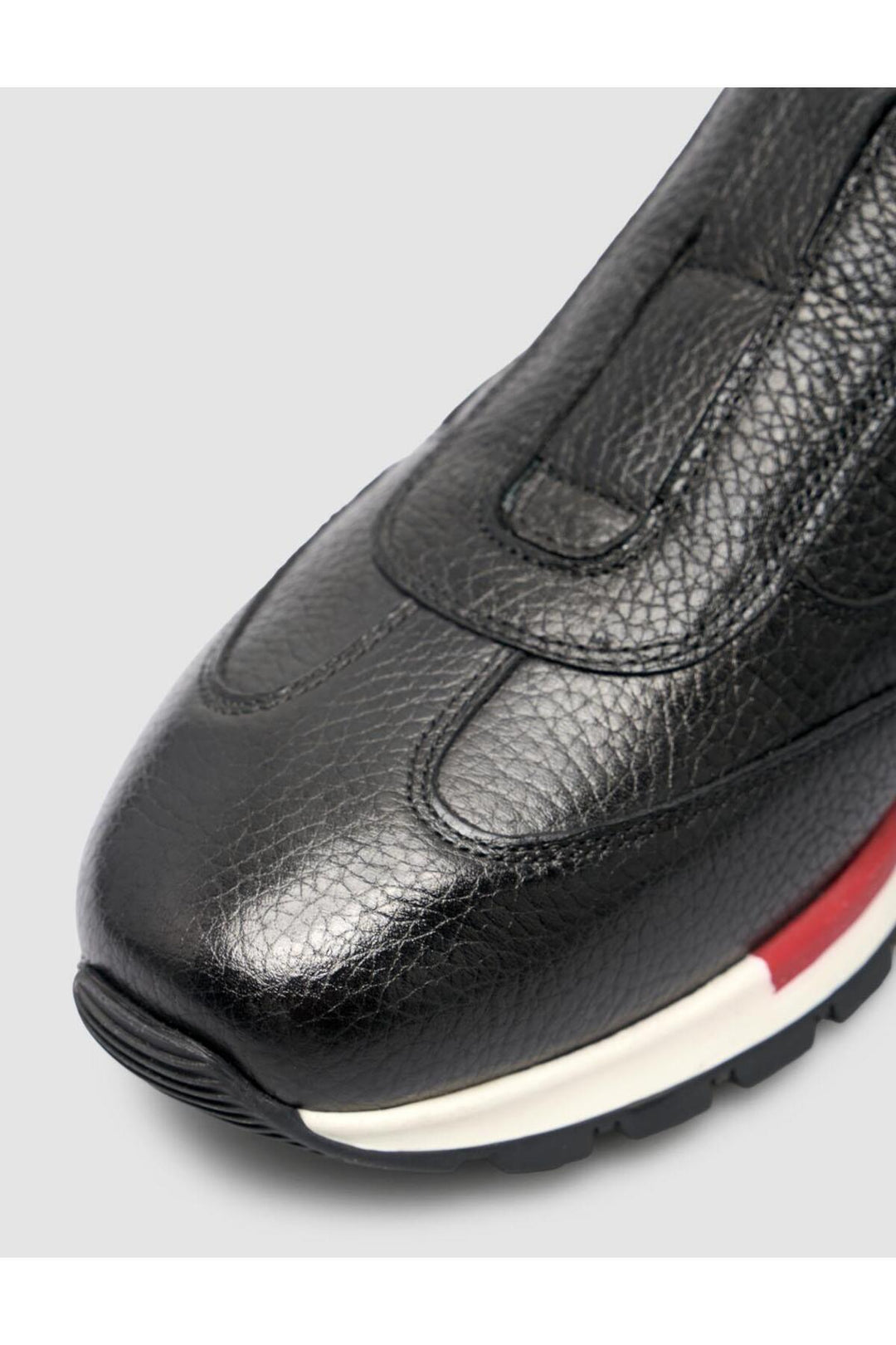 Cabani Shoes %100 Cuir véritable Baskets noires pour hommes à semelle rouge - Noir