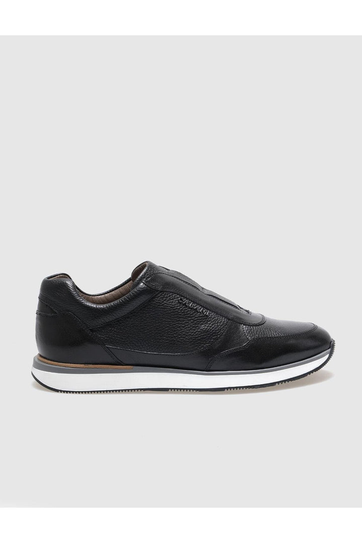 Cabani Shoes Chaussures de sport pour hommes en cuir véritable noir - Noir