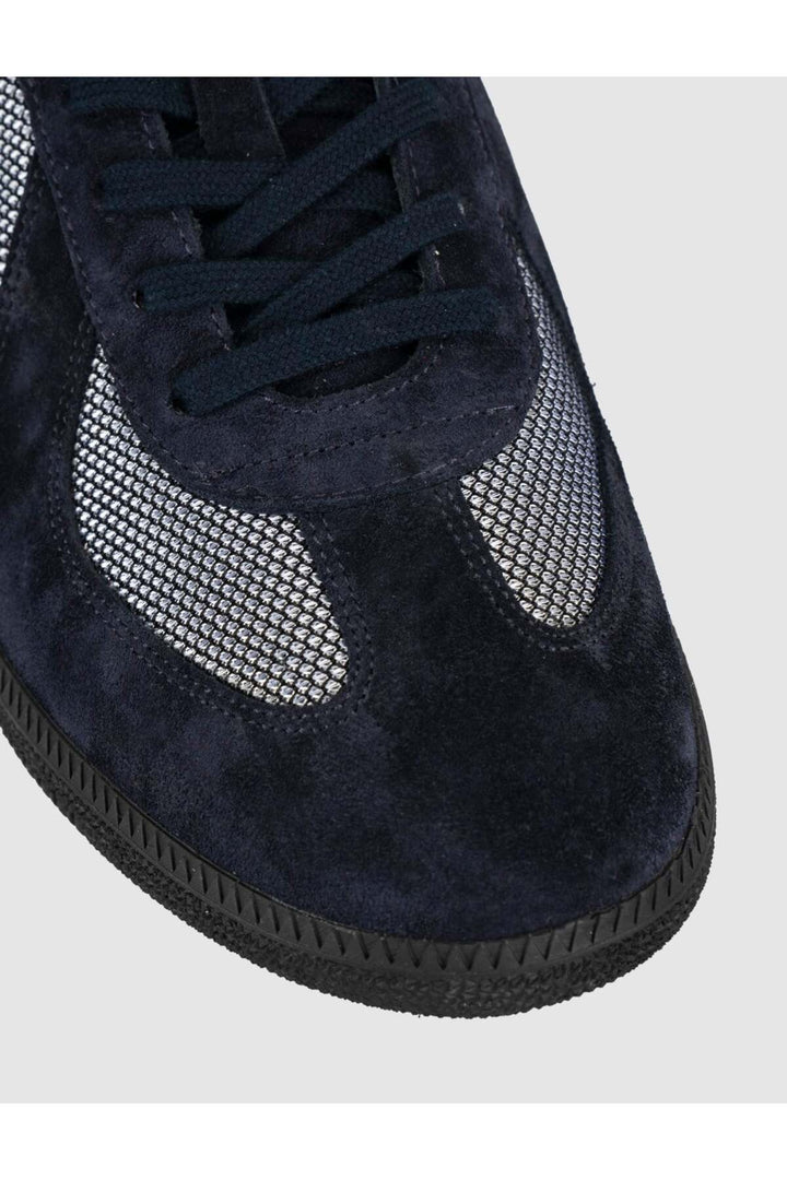 Cabani Shoes Chaussures de sport décontractées pour hommes en cuir véritable bleu marine - Bleu marine foncé