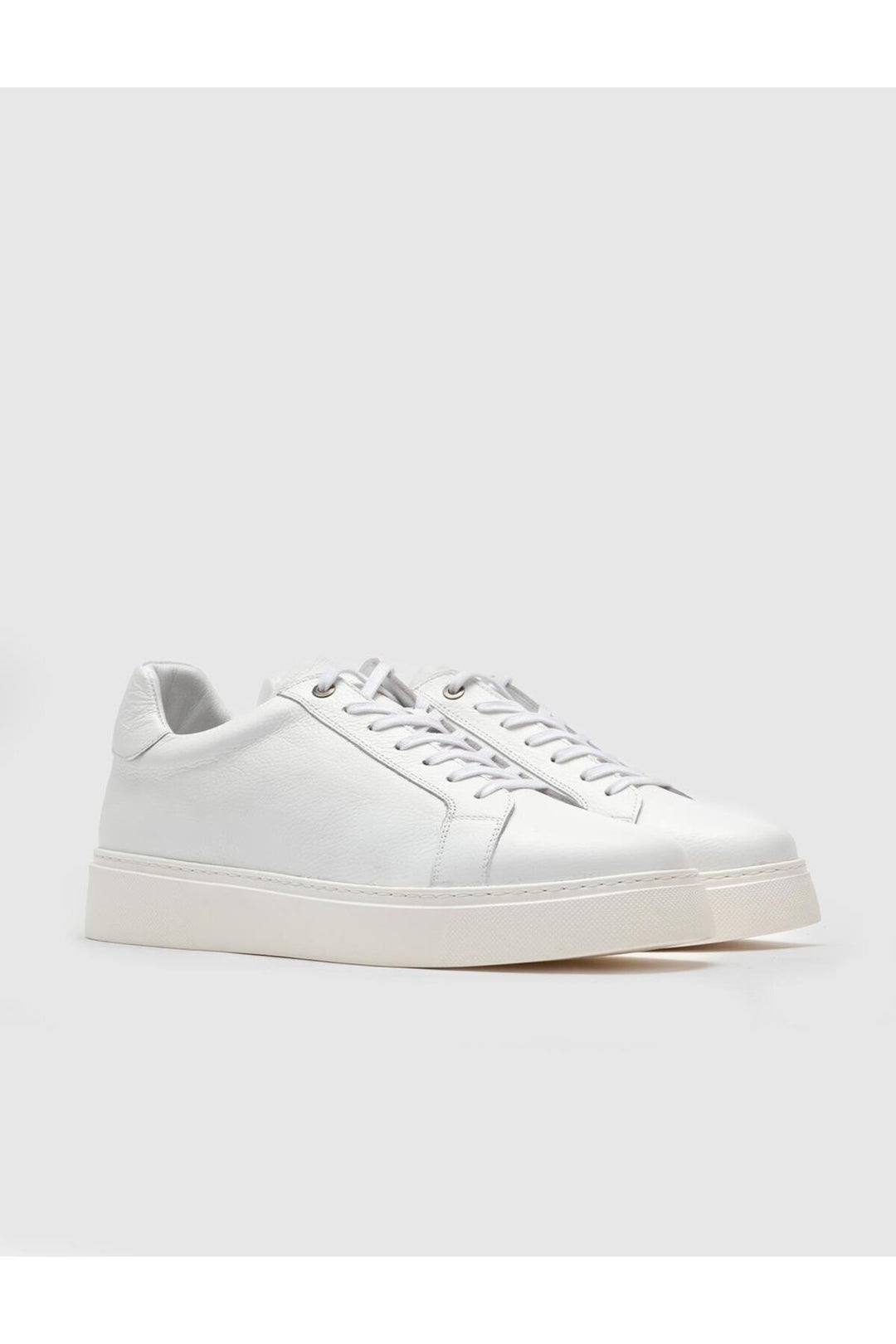 Cabani Shoes Chaussures de sport pour hommes en cuir véritable blanches à lacets. - Blanc