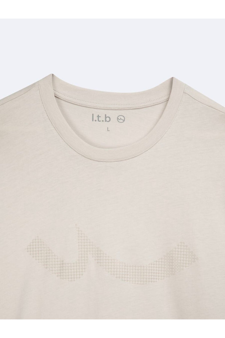 LTB T-shirt beige avec logo en silicone - Gris