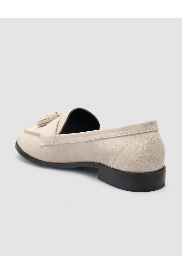 Cabani Shoes %100 Cuir véritable Mocassins en suède beige pour femmes - Beige