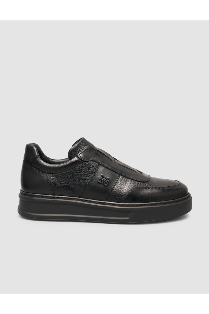 Cabani Shoes %100 Cuir véritable Baskets sportives pour hommes entièrement noires - Noir