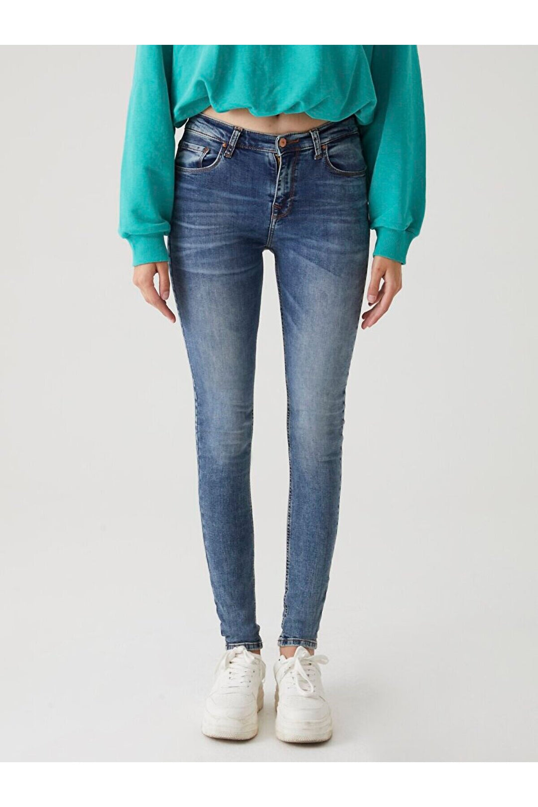 LTB Pantalon en jean à taille moyenne Amy X Narrow Leg
